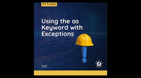 在例外中使用 as 關鍵字