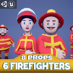 帶有道具的消防員