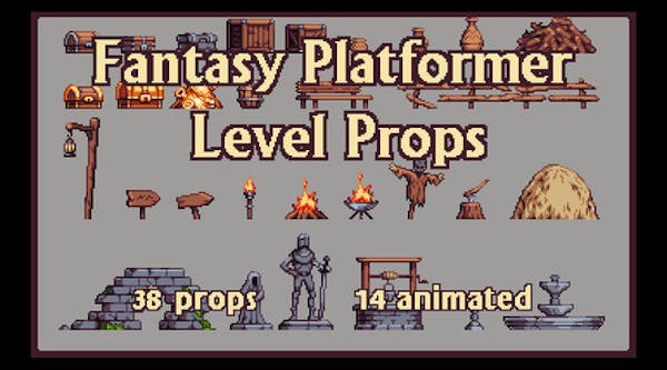 幻想橫向捲軸像素藝術道具