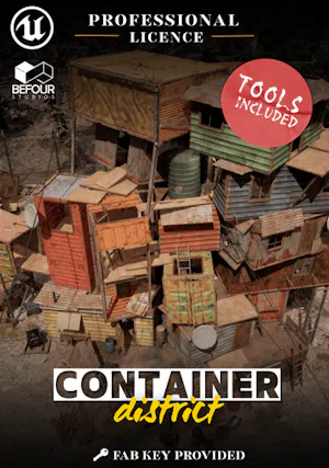 Container Disctrict Environment w/ Container Tool - 具備貨櫃工具的貨櫃區環境(Unreal Engine)