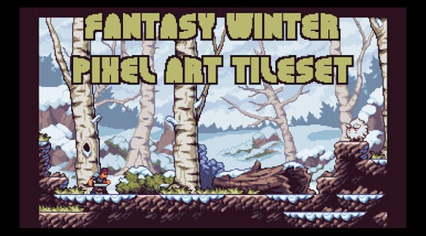 幻想冬季像素藝術圖塊集