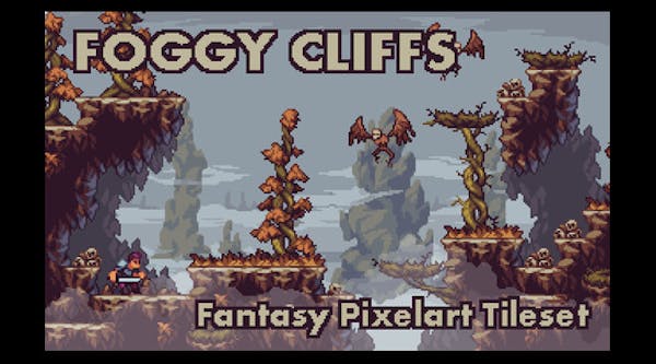 霧濛的懸崖幻想像素藝術圖塊集