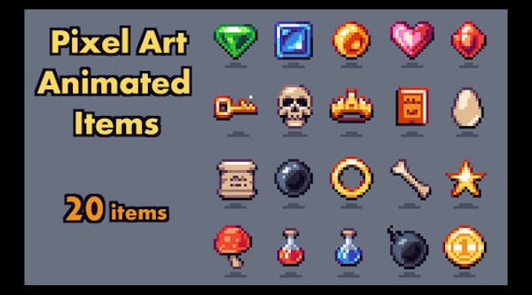 遊戲可收集資源包像素藝術